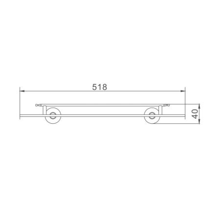 Полка стеклянная Haiba HB1707, хром, артикул HB1707