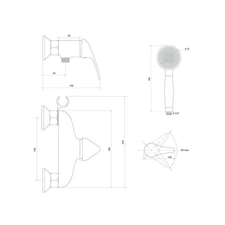 Смеситель для душа Славен СЛ-ОД-В40, хром