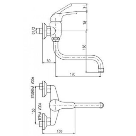 Смеситель универсальный Rav Slezak Svitava SA501.5/21