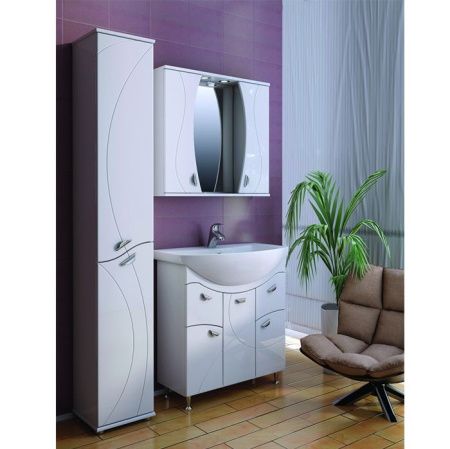 Зеркало со шкафом Vigo Faina 80 с подсветкой Белое