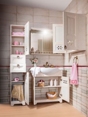 Тумба под раковину Бриклаер Кантри 80 Бежевый дуб прованс, артикул 4627125413698