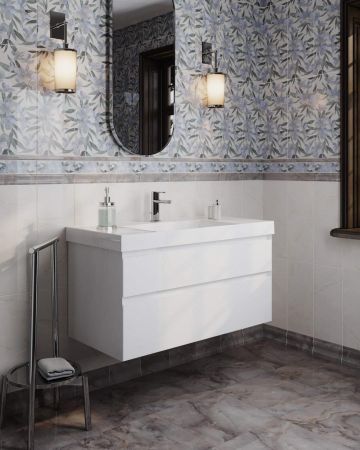 Раковина CUBO подвесная\мебельная 100, белая глянцевая, артикул CU.wb.100