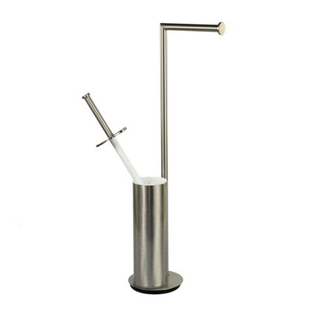 Stil Haus Medea, стойка h62 см: бумагодержатель/ерш металлический, цвет никель сатин, артикул ME20(36)