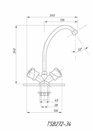Смеситель для кухни TSARSBERG (TSB-272-34) тип См-МДЦБА, артикул TSB-272-34