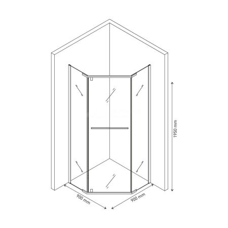 Ограждение CHIKA ZP91B душевое Cerutti SPA без поддона (90x90x195), артикул CHIKA ZP91B