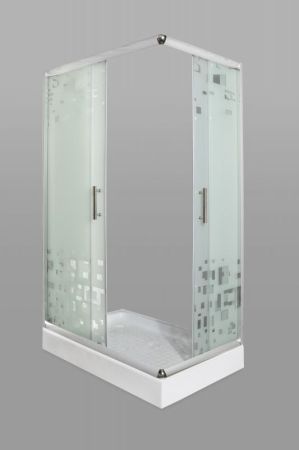 Душевой уголок Parly ZQ121 L 120х195 профиль Полированный алюминиевый стекло матовое