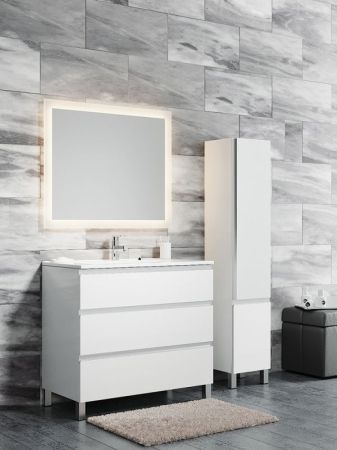 Тумба с раковиной SanVit Авеню-3 120 kavenu3120 с фактурой под дерево Черное дерево, артикул kavenu3120