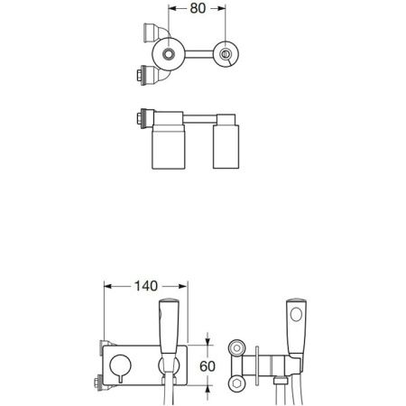 Armani Roca Island Внешняя часть встраиваемого смесителя с гигиеническим душем и шлангом 800мм, цвет: nero Armani Roca Island Внешняя часть встраиваемого смесителя с гигиеническим душем и шлангом 800мм, цвет: nero