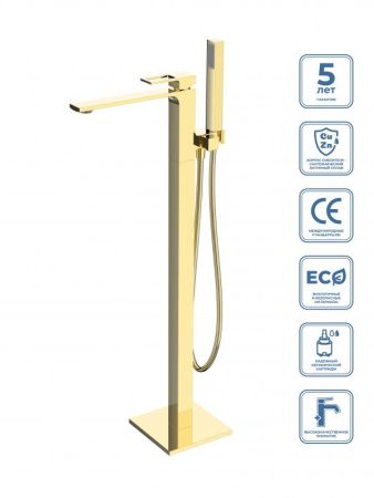 LUCE Напольный смеситель для ванны, золото LUC-FMT-ORO, артикул LUC-FMT-ORO