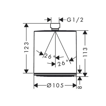 HANSGROHE PULSIFY Верхний душ Ø105 мм., EcoSmart, цвет белый матовый/графит, артикул 24132700