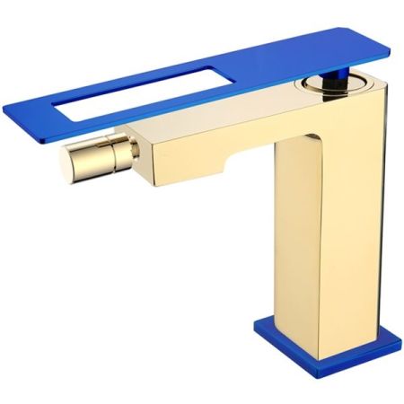 Смеситель для биде Boheme Q 146-GUV Золото Синий, артикул 146-GUV