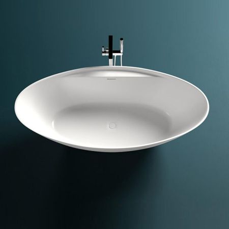 Salini DIVA Ванна отдельностоящая 1780х855х600мм, донный клапан "Up&Down", сифон,  слив-перелив, мат-л: S-Stone, матовый, белый. 
Фурнитура: белая., артикул 102221M