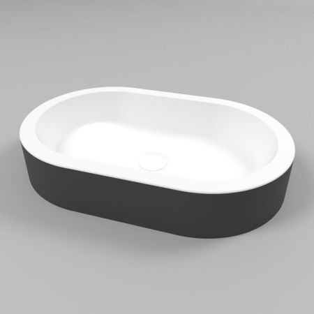 Умывальник WHITECROSS Malachite A 55x35 (черный/белый мат) иск. камень