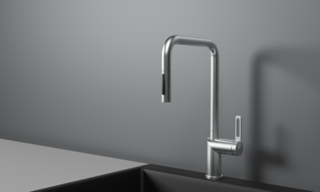 Смеситель для кухни GRANULA с выдвижным изливом (8173, НЕРЖ), артикул 8173, НЕРЖ