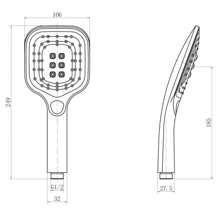 Лейка для душа FASHUN A17-7, чёрный