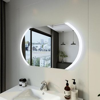 Зеркало Бриклаер Вега/Мальта 100 овал сенсор на зеркале