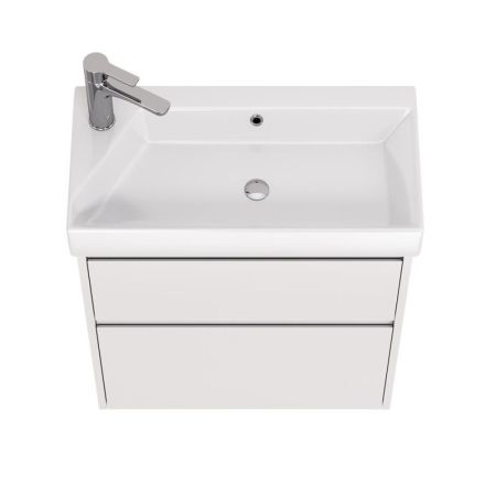 Тумба с раковиной подвесная Dreja Slim 65 см, белый, артикул 99-0401-com