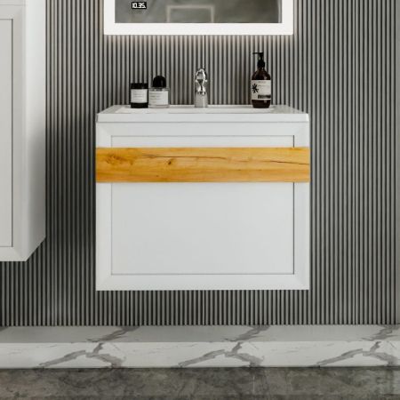 Тумба под раковину подвесная Бриклаер БЕРЛИН белый , 70 см, артикул 4627125416071