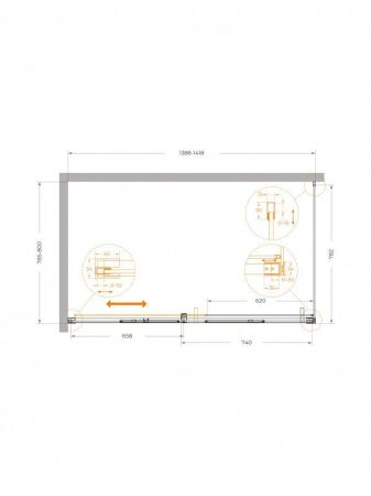 Душевой уголок CEZARES PLANE-AH-1 арт. PLANE-AH-1-140/100-C-CR, артикул PLANE-AH-1-140/100-C-CR