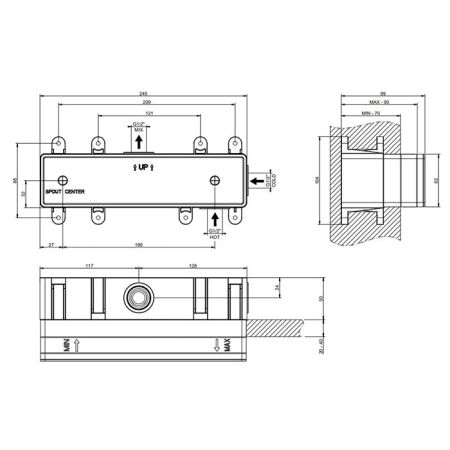 Gessi Emporio Via manzoni Встраиваемая часть для смесителя на 2 выхода, цвет: Chrome