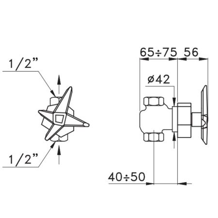 Stella Stella Встраиваемый смеситель 0/154 без излива, цвет: хром, артикул ST 01100 CR00