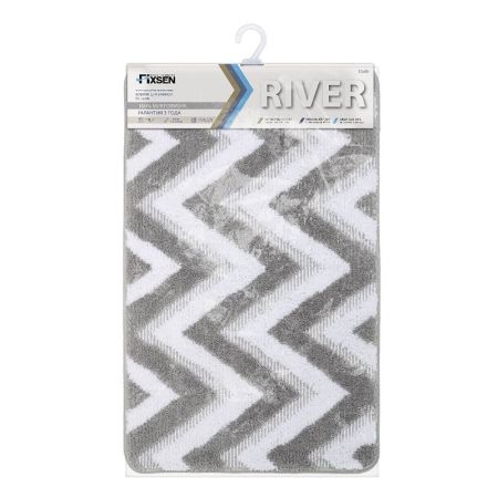Коврик для ванной комнаты FIXSEN RIVER FX-5004K, серый, артикул FX-5004K