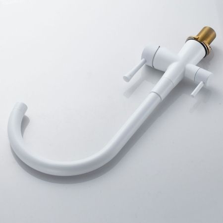 Смеситель для кухни с подключением фильтра Shevanik S428C, белый, артикул S428C