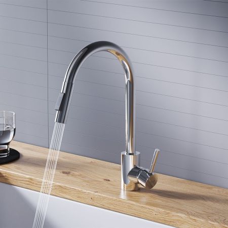 D3007500 Logic кухонный смеситель вытягивающимся изливом Logic, хром, артикул D3007500