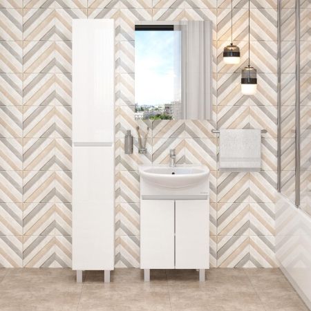 Тумба Onika Милтон 55 напольная, белая (ум. Уют 55), артикул 105559