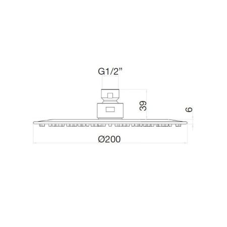 Верхний душ Webert AC1024015BRASS, хром, артикул AC1024015BRASS
