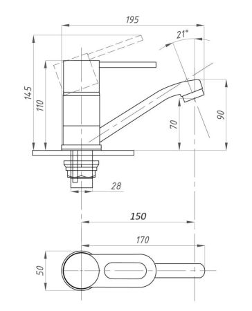 Смеситель для раковины TSARSBERG тип См-УмОЦБА, См-МОЦБА (TSB-618-1109), артикул TSB-618-1109