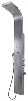 Gedy G-SPA 02, многофункциональная душевая панель с термостатом, цвет нержавеющая сталь