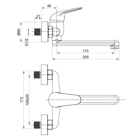 Смеситель для кухни WesnaArt LUCH LUC15-190, хром, артикул LUC15-190