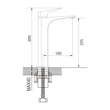 Смеситель для раковины высокий Shevanik S4211H, черный
