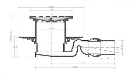 Душевой трап PESTAN CUNFIUO Standard Tide 4 13000004 (хром), шт, артикул 13000004