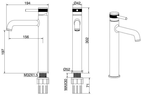 Смеситель для раковины Allen Brau Priority 5.31002-31 черный матовый, артикул 5.31002-31