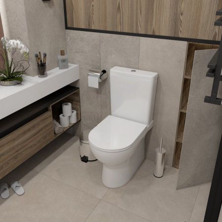 Унитаз напольный Maretti Sofia безободковый с микролифтом, SF10NBM50-844, белый, артикул SF10NBM50-844