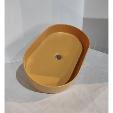 White Ceramic Blade, накладная овальная раковина 60x36x12h см, цвет оранжевый матовый, артикул W0527OC