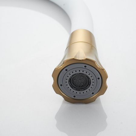 Смеситель для кухни с гибким изливом Raffine F303G-1, золотой сатин, артикул F303G-1