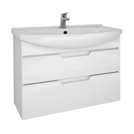 Тумба с раковиной подвесная/напольная Dreja Laguna Plus 105 см, белый, артикул 99-0108-com