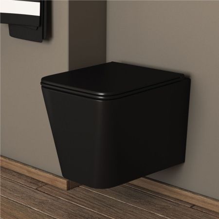 Унитаз подвесной  безободковый OWL Vatter Ruta-H  Matt Black с сиденьем DP микролифт