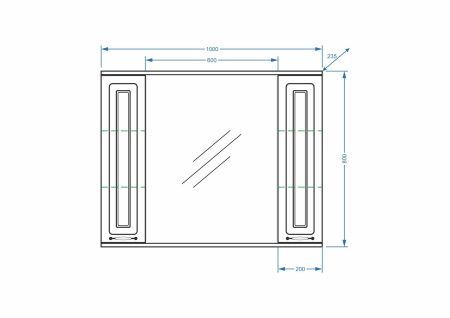 Зеркало-шкаф "Кармела 100/С", ольха белая