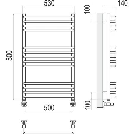 Полотенцесушитель водяной Terminus Арт П13 50х80, артикул 4670078513373