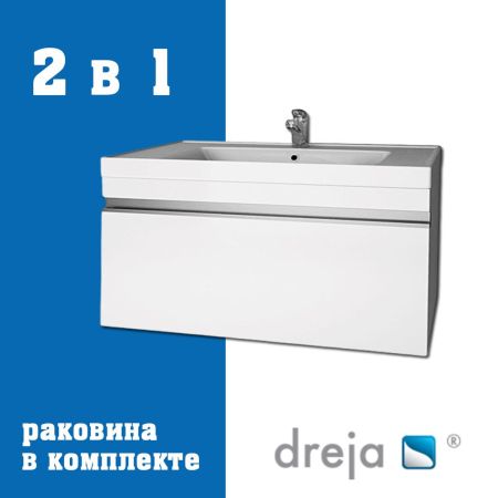 Тумба с раковиной подвесная Dreja Grace 70 см, белый, артикул 99-0910-com