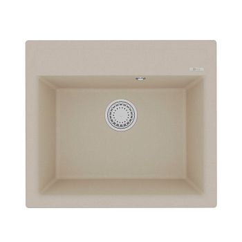 Кухонная мойка Lemark HANKA 570 врезная прямоугольная из кварцгранита цвет: Бежевый (9910014)
