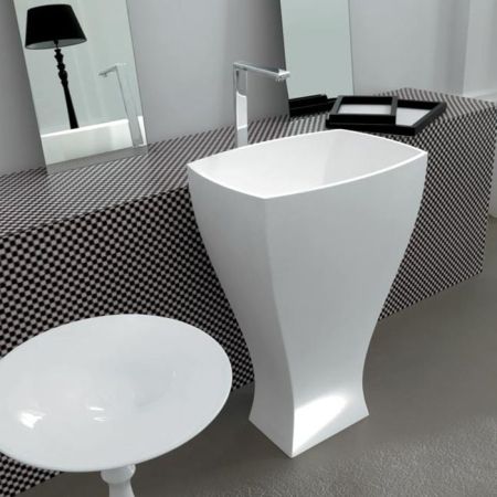 Artceram JAZZ Livingtec раковина отдельно стоящая с сифоном, 60х48х85см, цвет белый глянцевый В АМ ГРУПП НА СКЛАДЕ 1ШТ БРАКОВАННАЯ, артикул JZL006 01 00/ JZ13bi*1