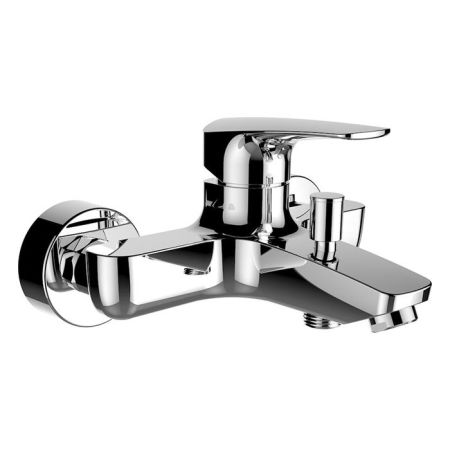 Смеситель для ванны и душа, Laufen, Laurin, тип открывания воды-однорычажный, тип регулирования воды-керамический картридж, монтаж-настенный, отверстия для монтажа-2, вынос излива, мм-162, тип излива-неподвижный, цвет-хром, артикул 3.2120.7.004.400.1