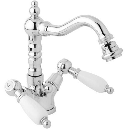 Смеситель для биде Cezares First BS2 ручки Белые Хром, артикул FIRST-BS2-01-Bi