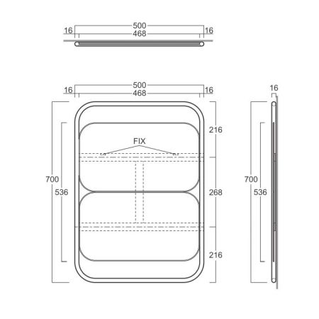 SIMAS WAVE Зеркало настенное из 2 прямоугольных зеркал 30х70 см,цвет рамы черный матовый
