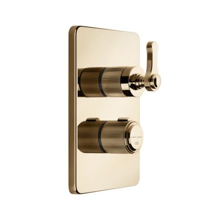 GESSI VENTI20 Смеситель встраиваемый, термостатический, с запорным вентилем, внешняя часть, цвет Warm Bronze PVD